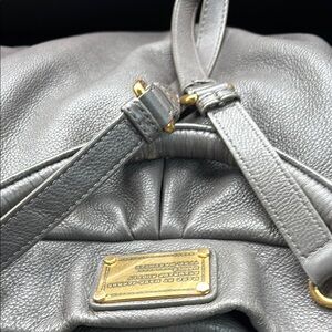 Marc Jacobs Gray Leather Shoulder Bag with Gold Hardware